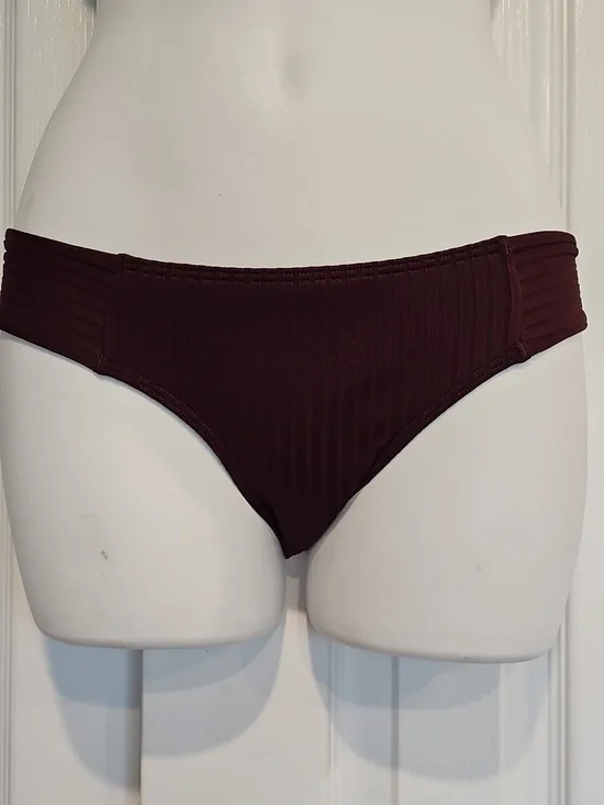 Abercrombie & Fitch Sz XXS Ribbed Oxblood Ribbed Bikini NWT - Picture 2 of 8
